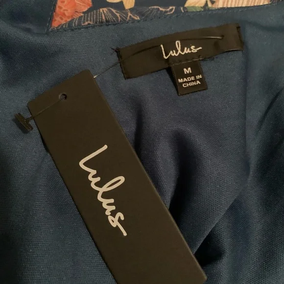 NWT Lulu's Floral High Low Dress with Bluish Teal floral design. - Picture 6 of 10